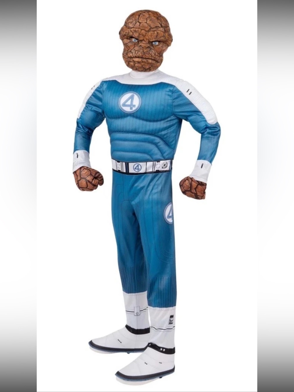 Marvel Blue & White Fantastic Four Muscle Costume child large 10-12 - Picture 1 of 4